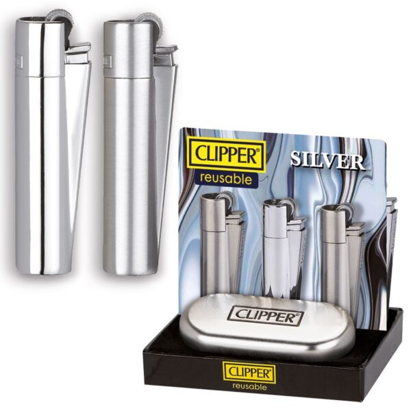 10168 8412766112170 CM0K008IT accendino clipper regalo metal large silver