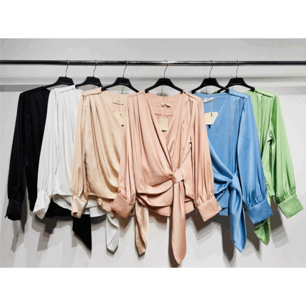 10670 9200000106707 139201 abbigliamento donna maglia camicia di raso in crocia tg.unica