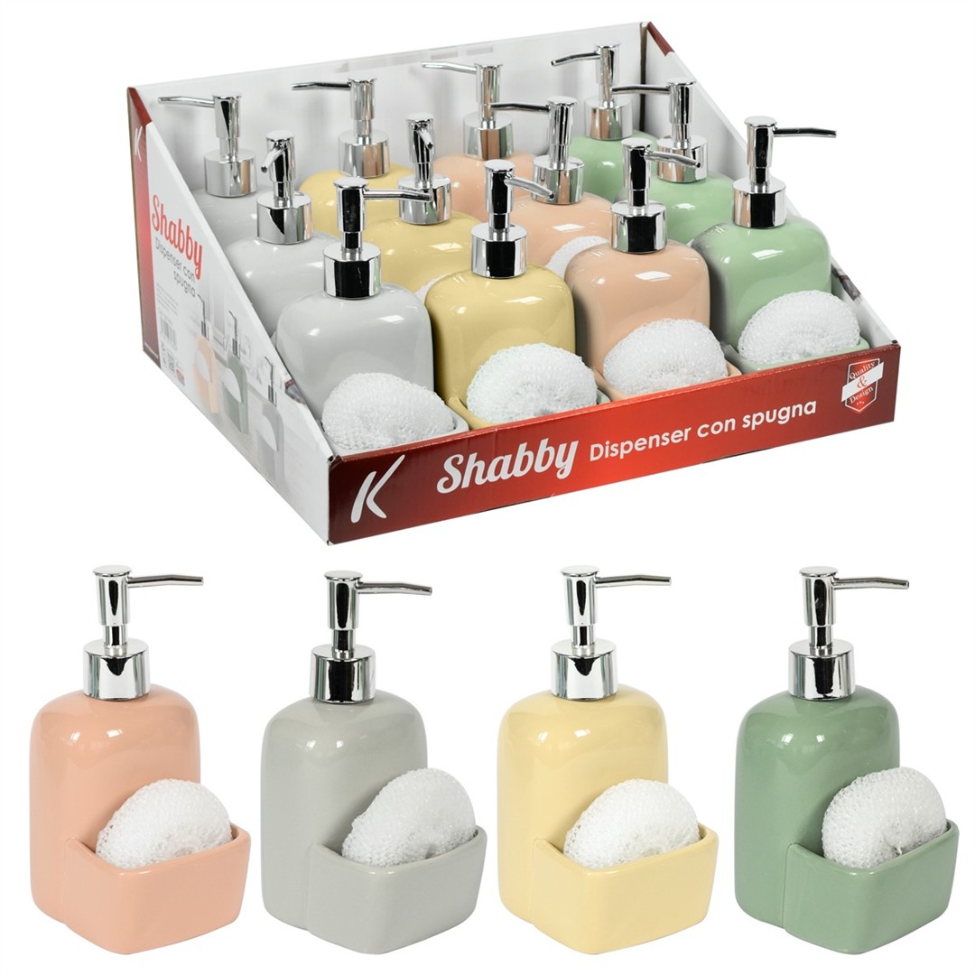 11677 8034116416624 1641662 SAIS dispenser con spugna in ceramica shabby