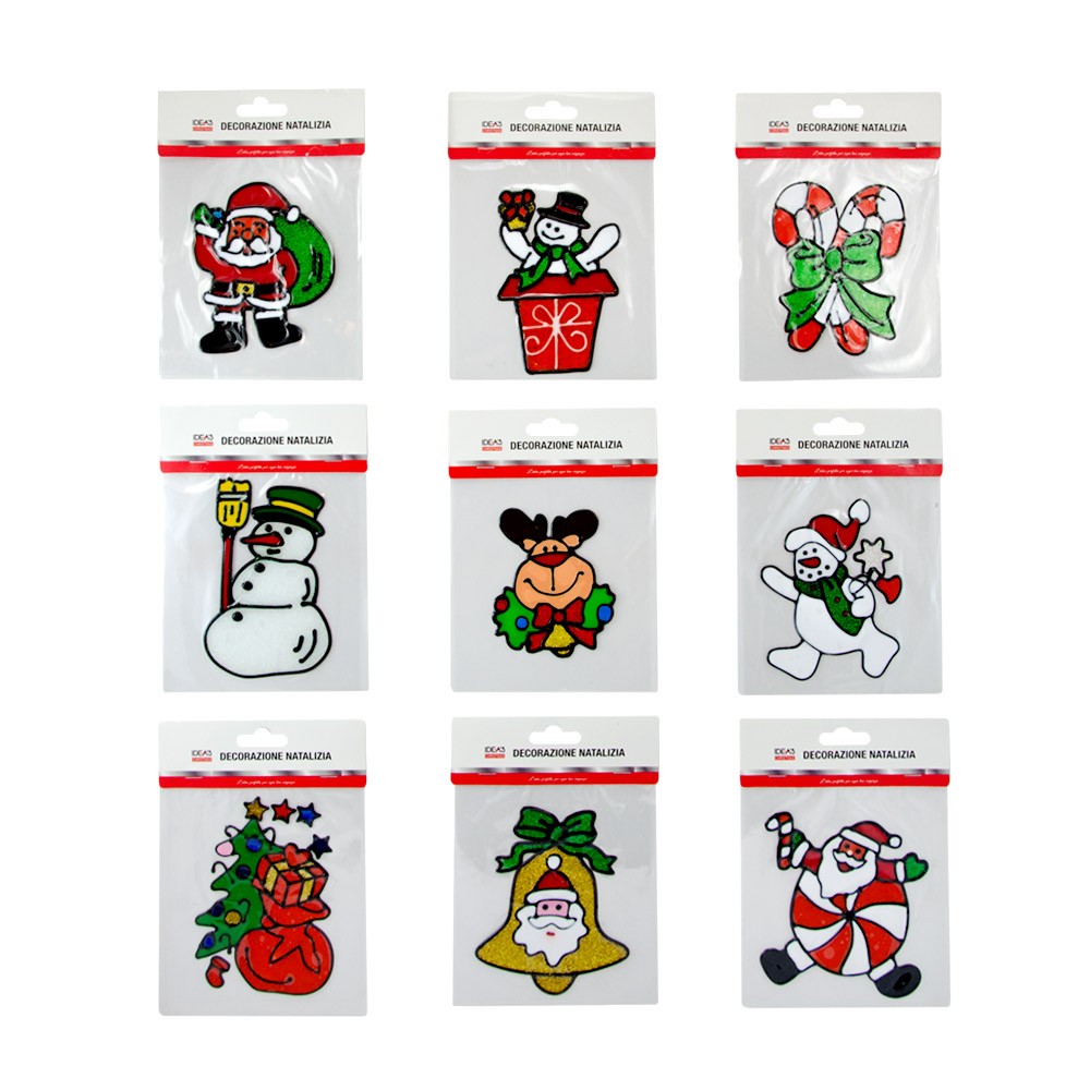 11888 8050766033981 HX809398 decoro stickers natalizio vetrofania ass.15cm