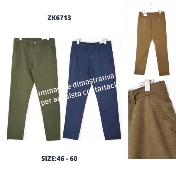 11940 9200000119400 ZK6713 ABBIGLIAMENTO UOMO PANTALONI TASCA AMERICANA SIZE:46-60