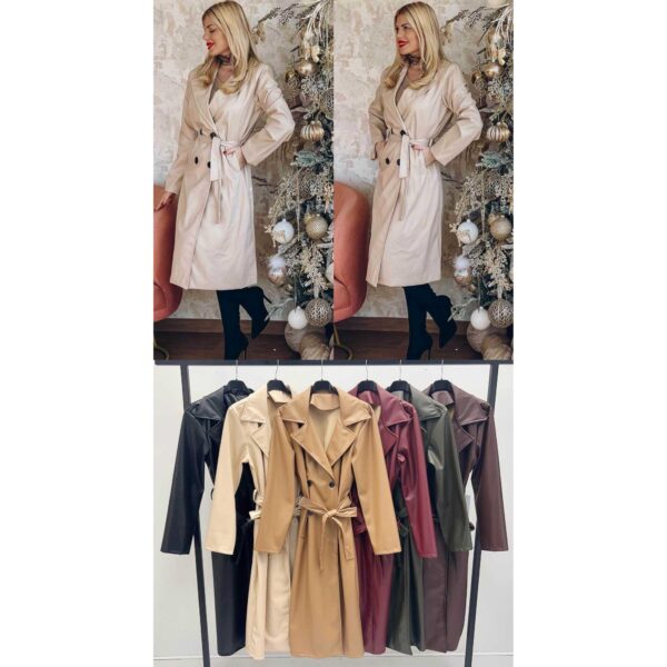 12236 9200000122363 11644* abbigliamento donna cappotto lungo in ecopelle tg.unica