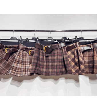 14514 9200000145140 91981 abbigliamento donna minigonna in quardrattini di velluto tg.unica