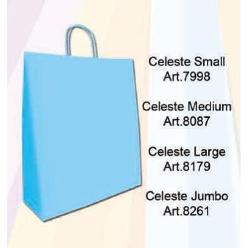 15117 8006715060331 S-7998 Azzurro BUSTA REGALO TINTA UNITA CM.18X8X24 COLOR AZZURRO