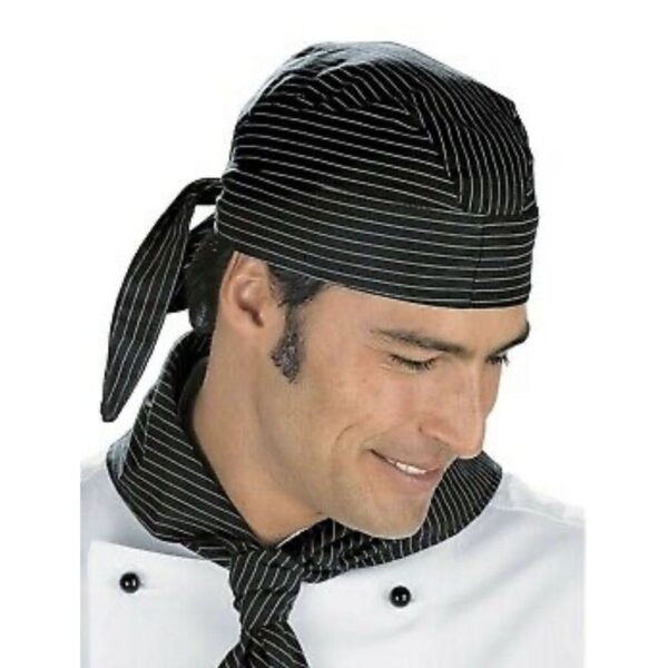 15410 8057014922998 CAP-018F abbigliamento professionale bandana cuoco a righe