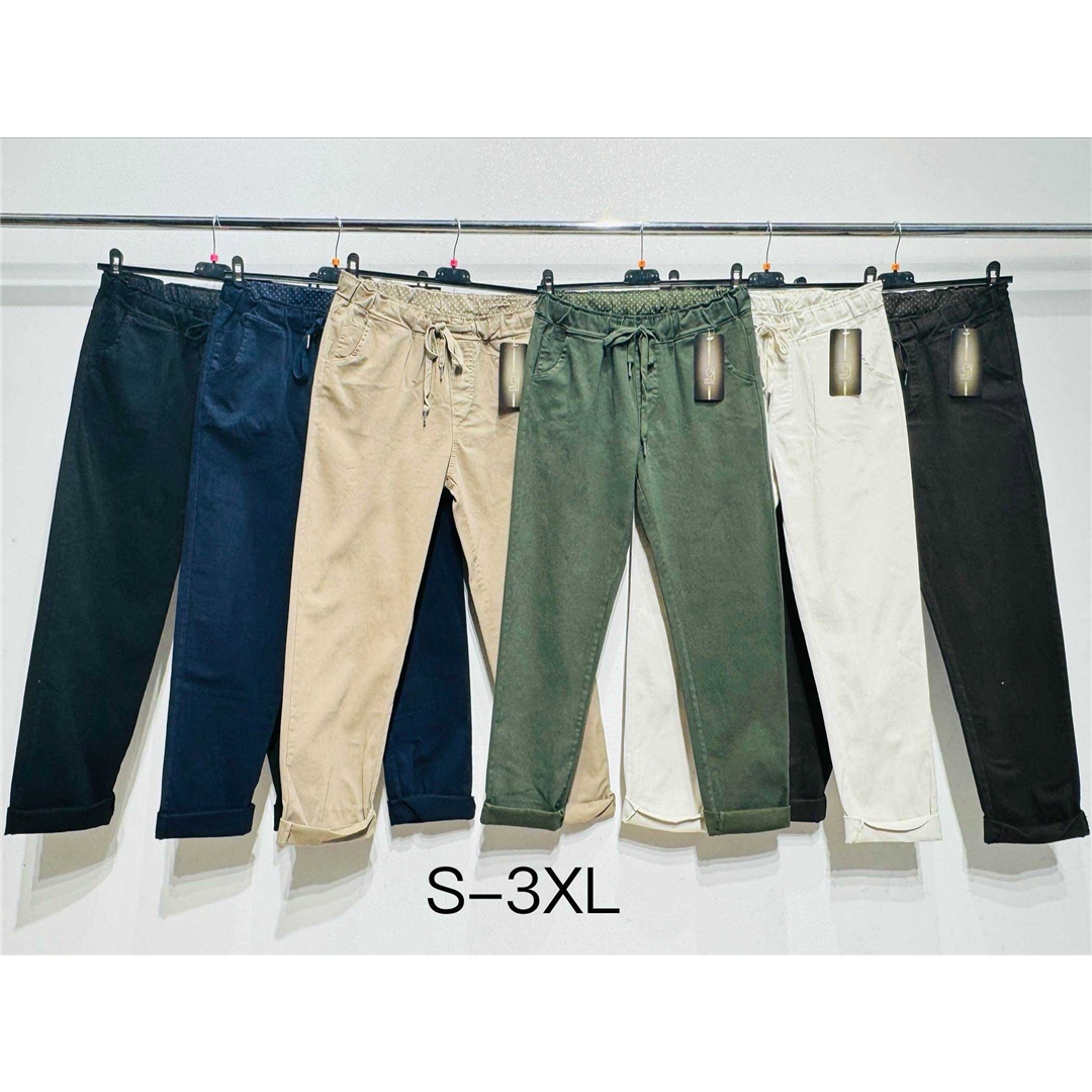 15757 8032520147783 5029 abbigliamento donna pantaloni vita con molla sotto stretto size:s-3xl