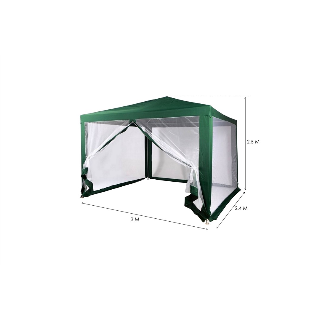 26623 8402064111821 206411 BOLATA gazebo da montaggio con teli laterali 240x300 verde