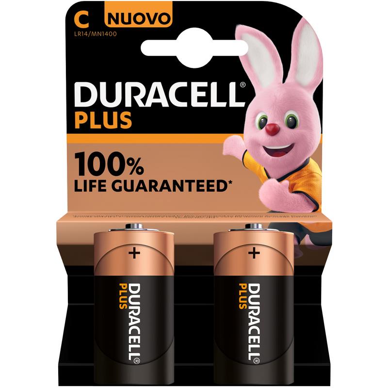 26979 5000394141827 DU0301 BATTERIE MEZZA TORCIA LR14/MN1400 1,5V ALKALINE BL.2PZ DURACELL PLUS