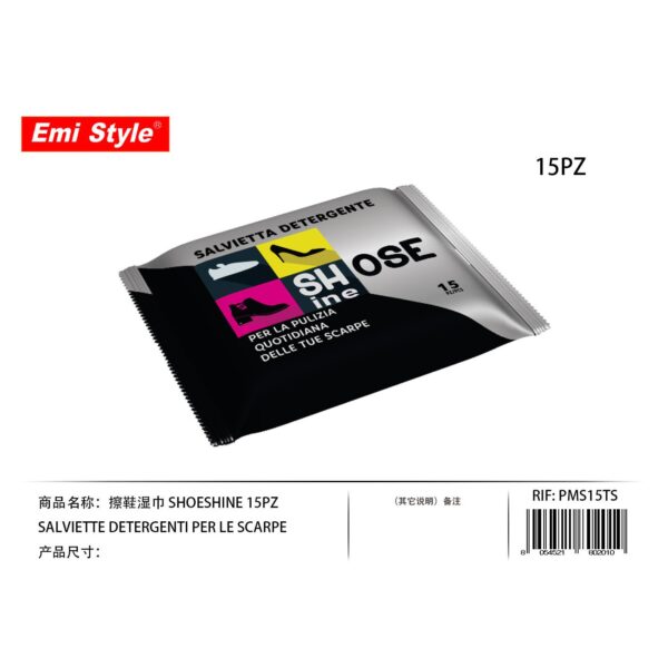 27143 8054521802010 PMS15TS salviette detergenti per scarpe 15pz
