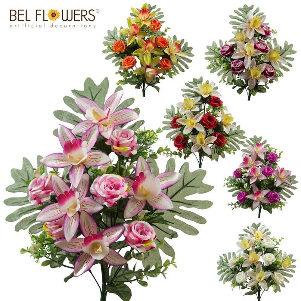 27768 8056248070482 BFCZ083-07048 fiore mazzo frontale medio daisy/rose h42cm