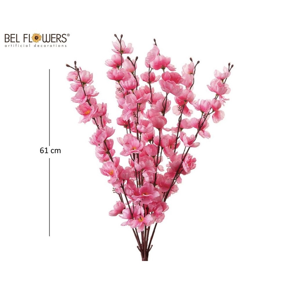 27807 8050260059661 BFJP004-05966 fiore ramo di pesco h61cm x 9 xl pink