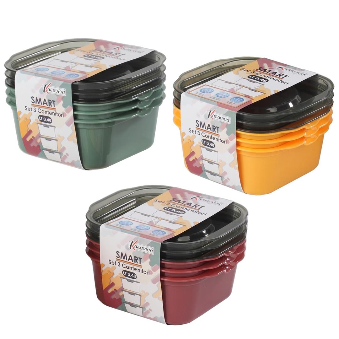 27883 8034116439746 1643974 SAIS SET 3PZ CONTENITORE MAIA QUADRATO 0,48LT