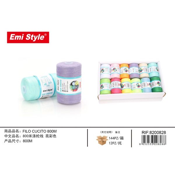 27886 8052533208288 8200828 EMI emi filo da cucito 800mt colori assortiti