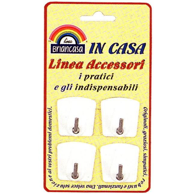 28390 8000061004117 GAN00411A gancio adesivo 1 posto 4pz. blister