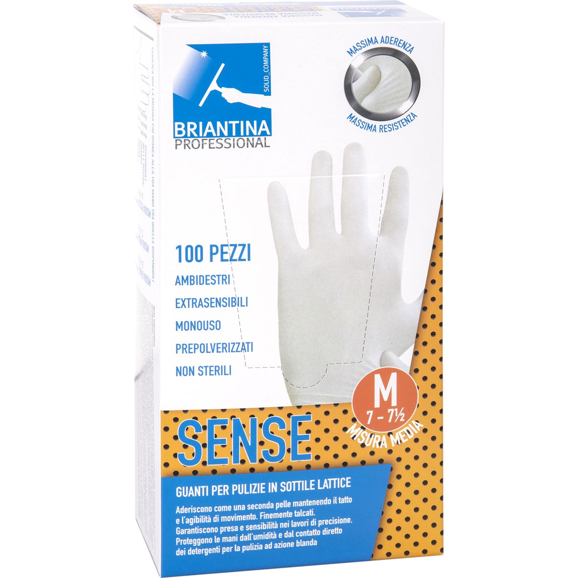28649 8000061026034 GUA02603A guanti monouso 100pz in lattice sense usa e getta media