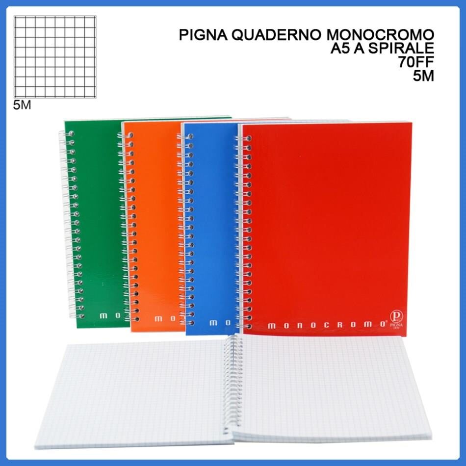 29048 8005235434264 INUFMAX003 - 0215559-5M QUADERNO A5 SPIR-VAR.5M MONOCROMO QUADRETTI