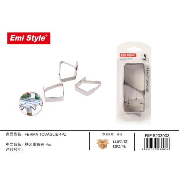 29456 8052533230036 8203003 FERMATOVAGLIA 4PZ INOX