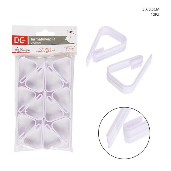 30000 8034139347271 0132854 FERMATOVAGLIA PLAST. 5X4CM 12PZ BIANCO