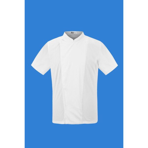 30445 9200000304455 GIA-L014B-XL ABBIGLIAMENTO DA LAVORO GIACCA CUOCO UNISEX MANI.CORTE SIZE:M-3XL BIANCO GIA-L014B 65%POLIESTRE 35%COTONE TG.XL