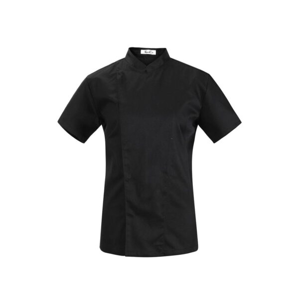 30468 9200000304684 GIA-L014A-XL ABBIGLIAMENTO DA LAVORO GIACCA CUOCO UNISEX MANI.CORTE SIZE:M-3XL NERO GIA-L014A 65%POLIESTRE 35%COTONE TG.XL