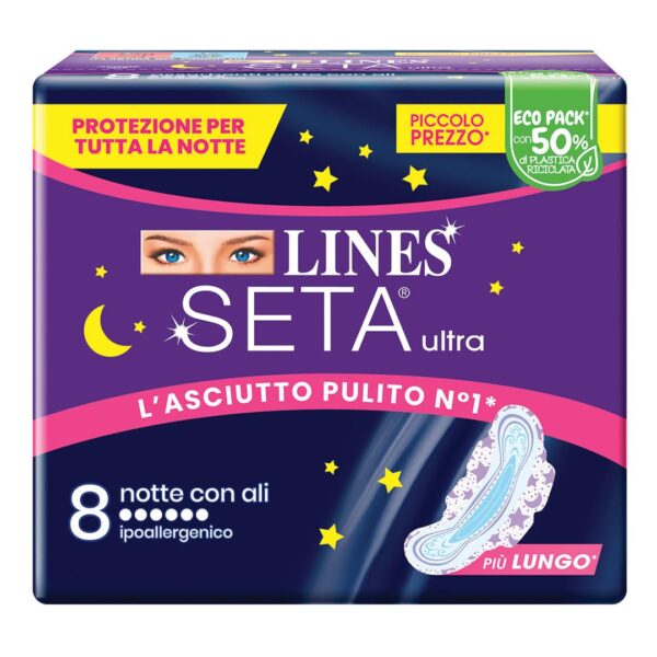 30550 8001480408449 FAT4340 ASSORBENTI LINES SETA ULTRA ALI NOTTE X8