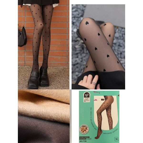 31067 6958225677269 7726 intimo donna collant traslucido non felpati con la stampa pois in double comfort tg.unica