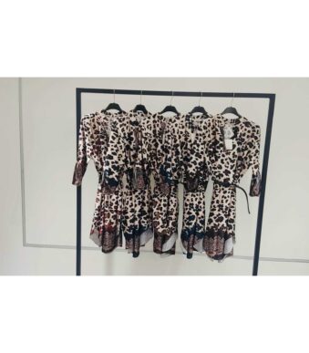 31309 9200000313099 87350 abbigliamento donna vestito a fantasia di leopardata tg.unica