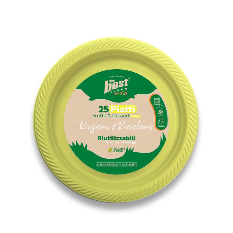 31448 8053670580725 207820 VISCIO the best piatti dessert riciclabili 25pz ø17cm giallo