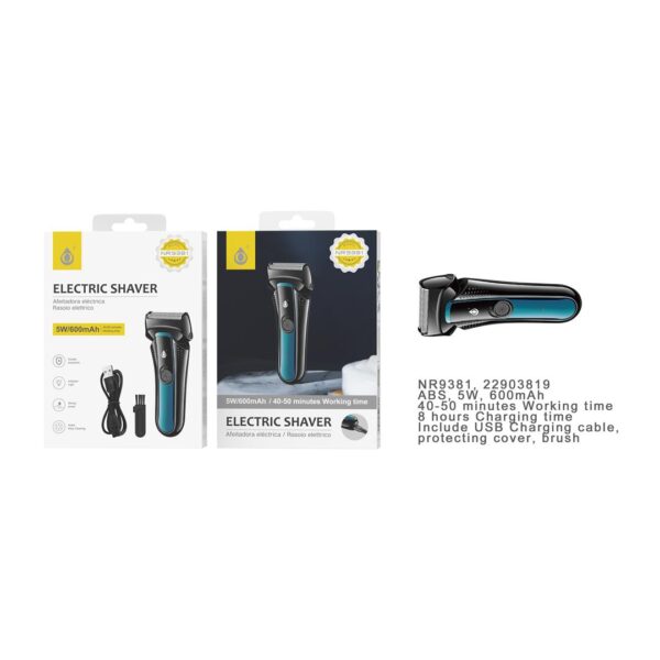 31689 8435606727327 2903819 RASOIO ELETTRICO RICARICABILE C/USB NR9381