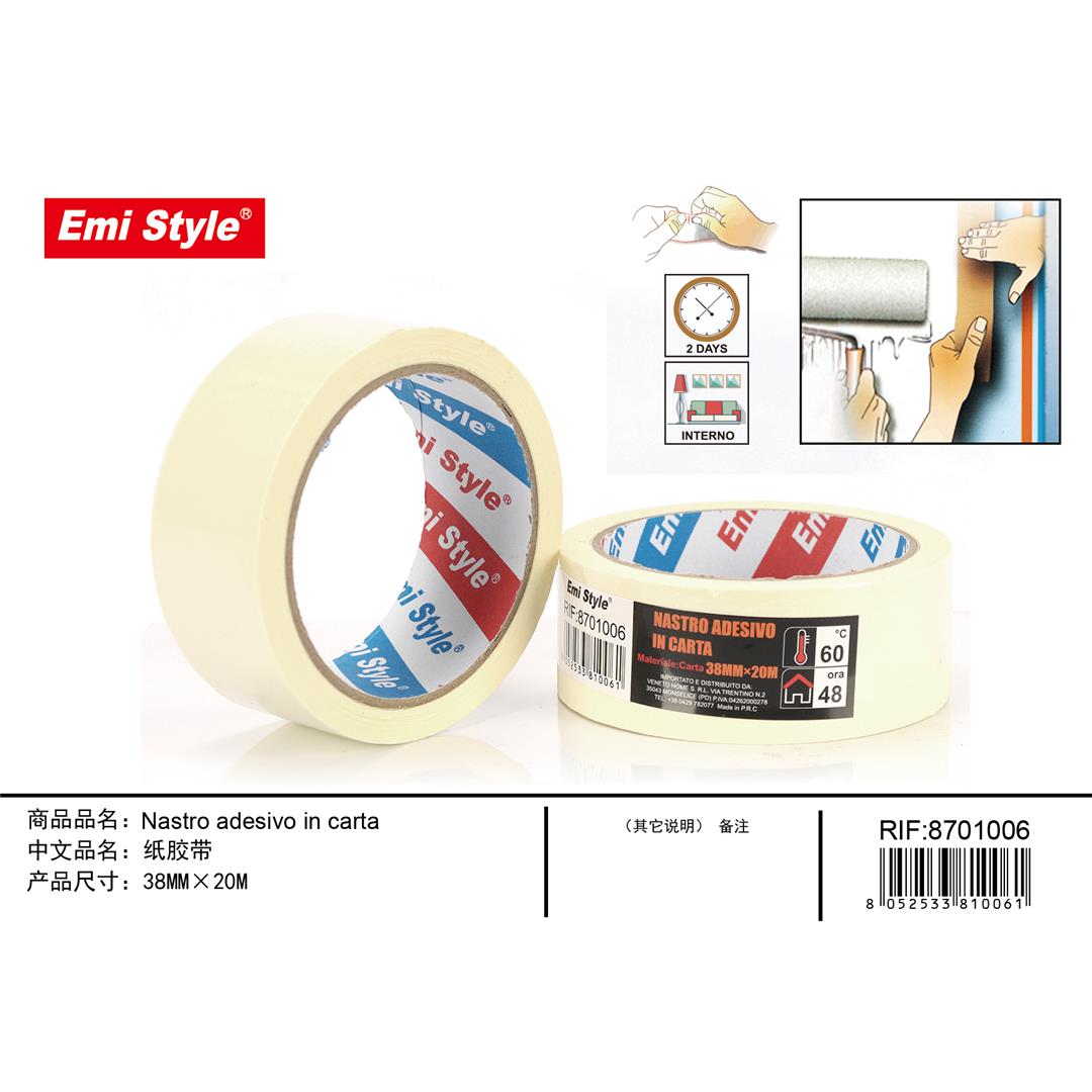 32139 8052533810061 8701006 EMI NASTRO ADESIVO IN CARTA 38MM X 20M