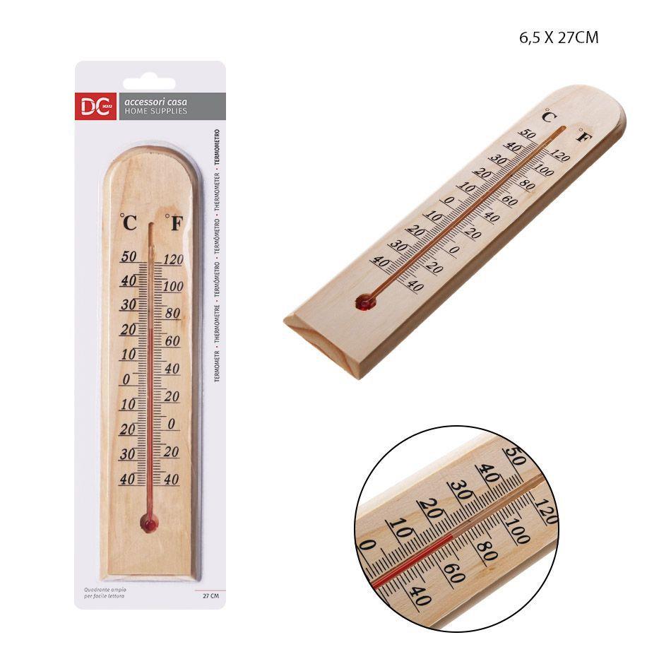 32143 8034139327365 AR32736 TERMOMETRO AMBIENTE IN LEGNO 6,5X27CM