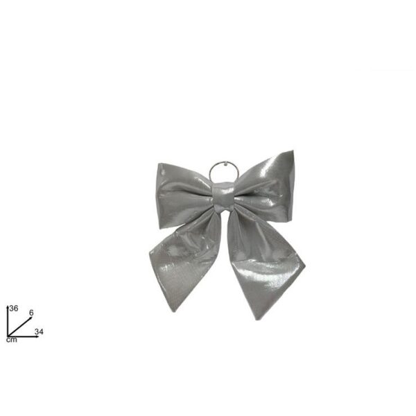 32296 8053482206905 XNA23002611 addobbo natalizio appendino fiocco 34cm argento metallizato