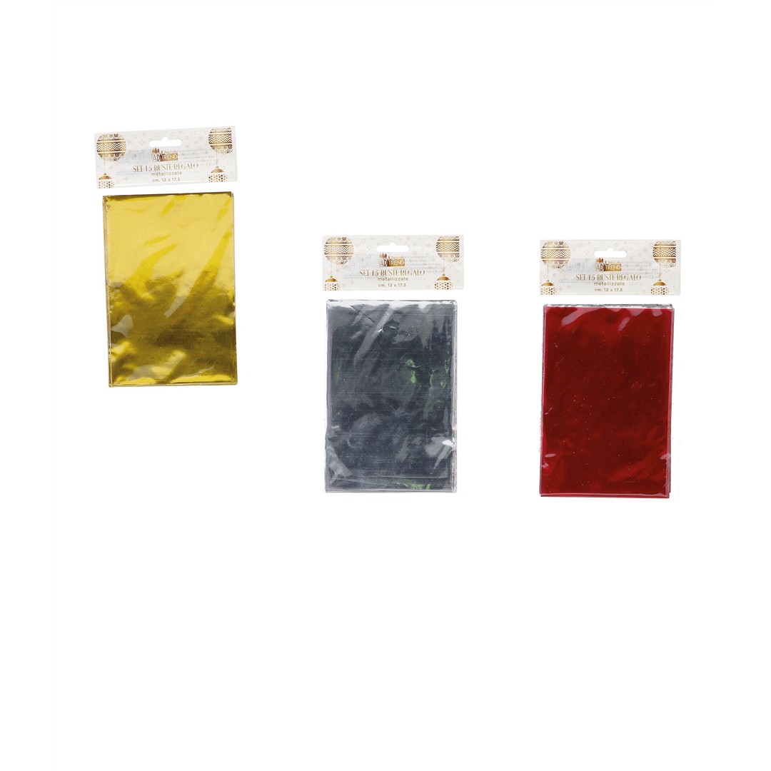 32491 8021785762602 76260 STAR set 15 buste metallizate ass.rosso/blu/oro/argento 12x17,5cm