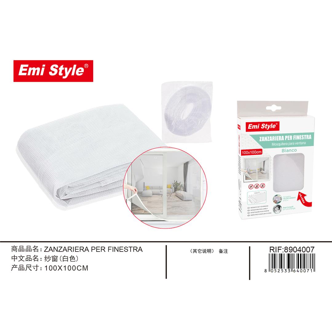 32724 8052533640071 8904007 EMI ZANZARIERA PER FINESTRA C/VELCRO ADESIVO CM.100 X 100 BIANCA