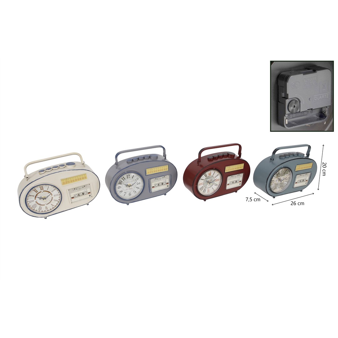 33097 8402212901809 221290 BOLATA orologio in metallo sagoma radiocassette