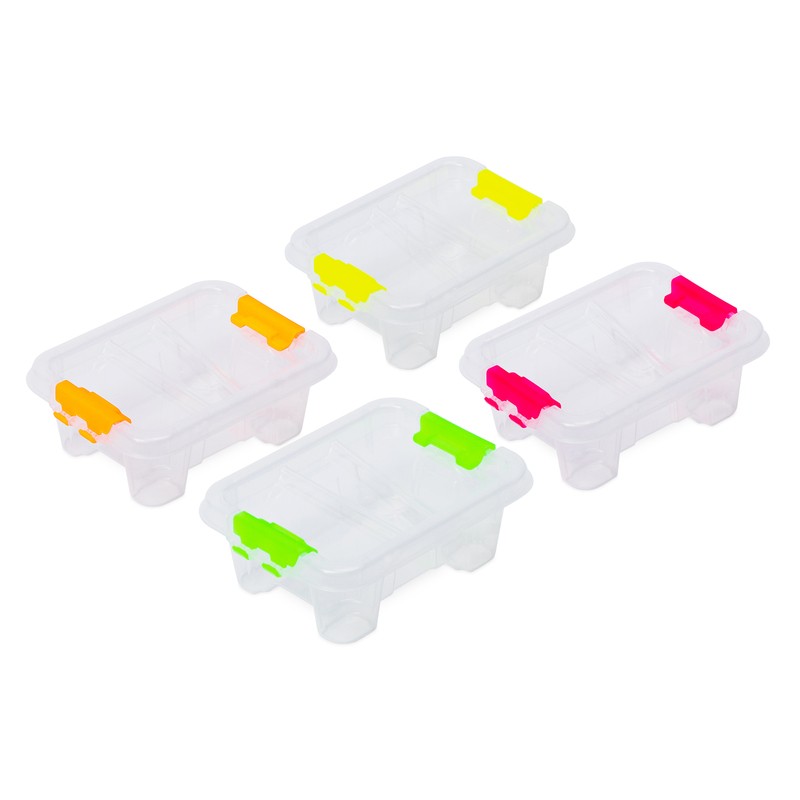 34276 8009371050869 CM1326-CM1314-1^ scatola plastica jolly trasp/fluo 0,7lt cm.20x15xh8