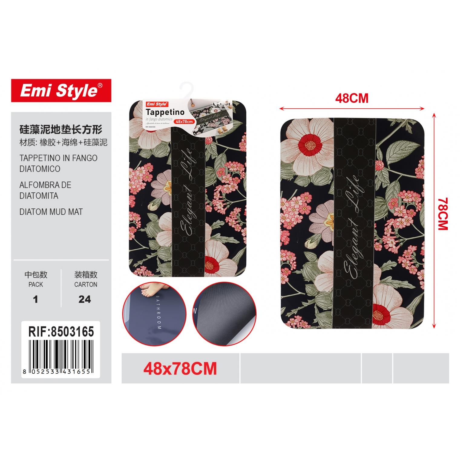 34984 8052533431655 8503165 EMI tappetini in fango diatomico per bagno 48x78cm