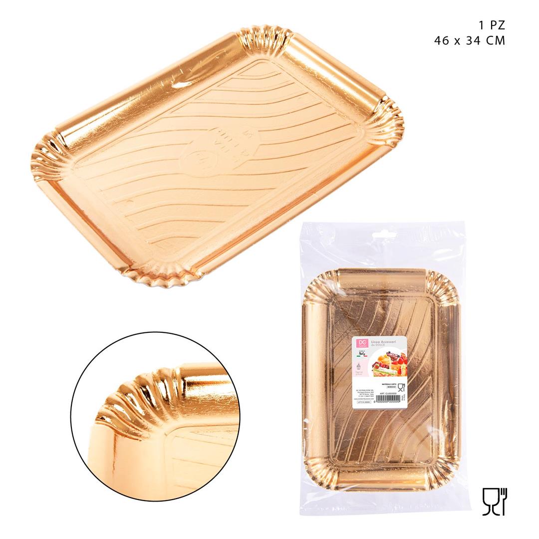 35761 8055769918693 0212880 DC VASSOIO CARTA ORO ART.09 CM.46X34 3PZ