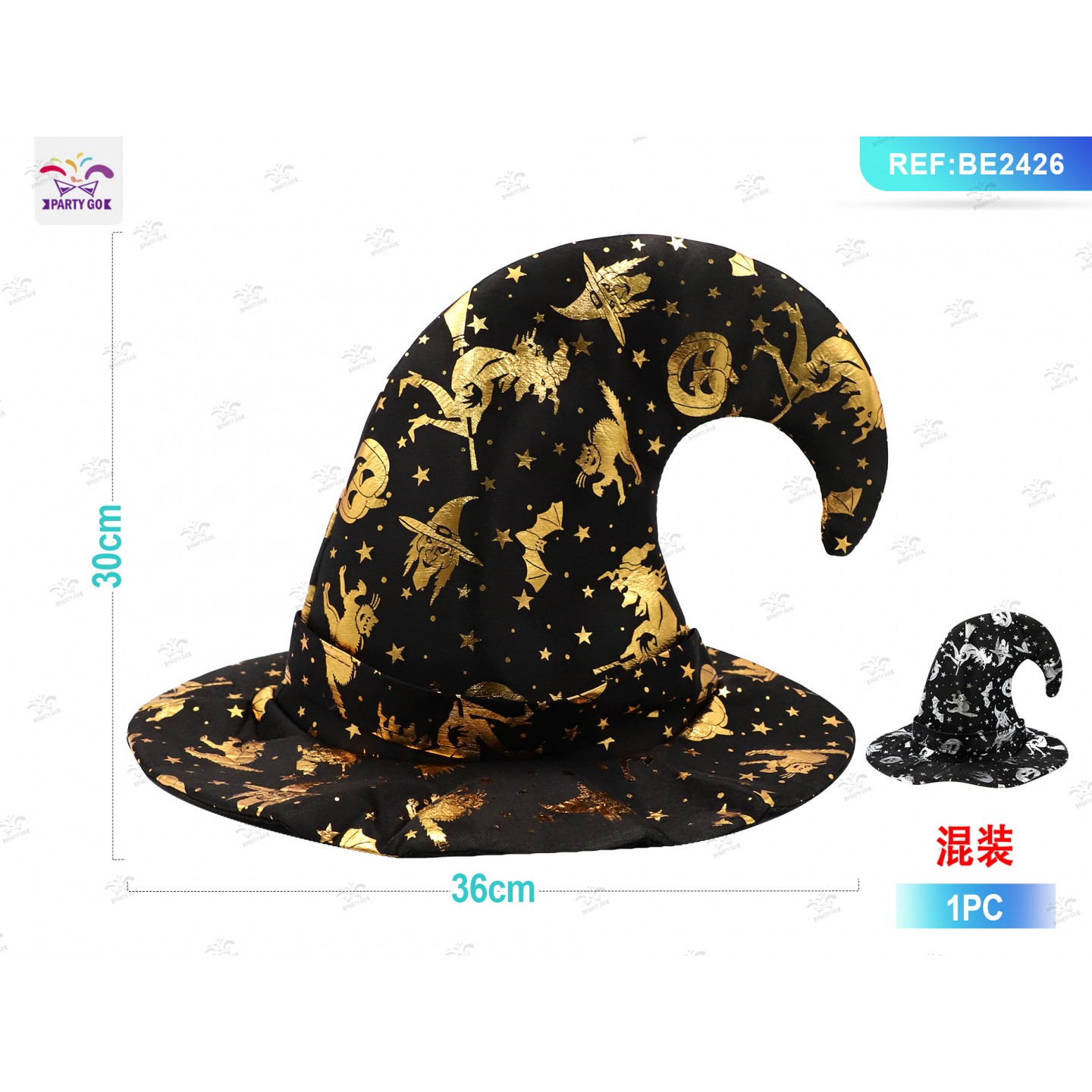 35984 8058617312964 BE2426 halloween cappello da strega a fantasia