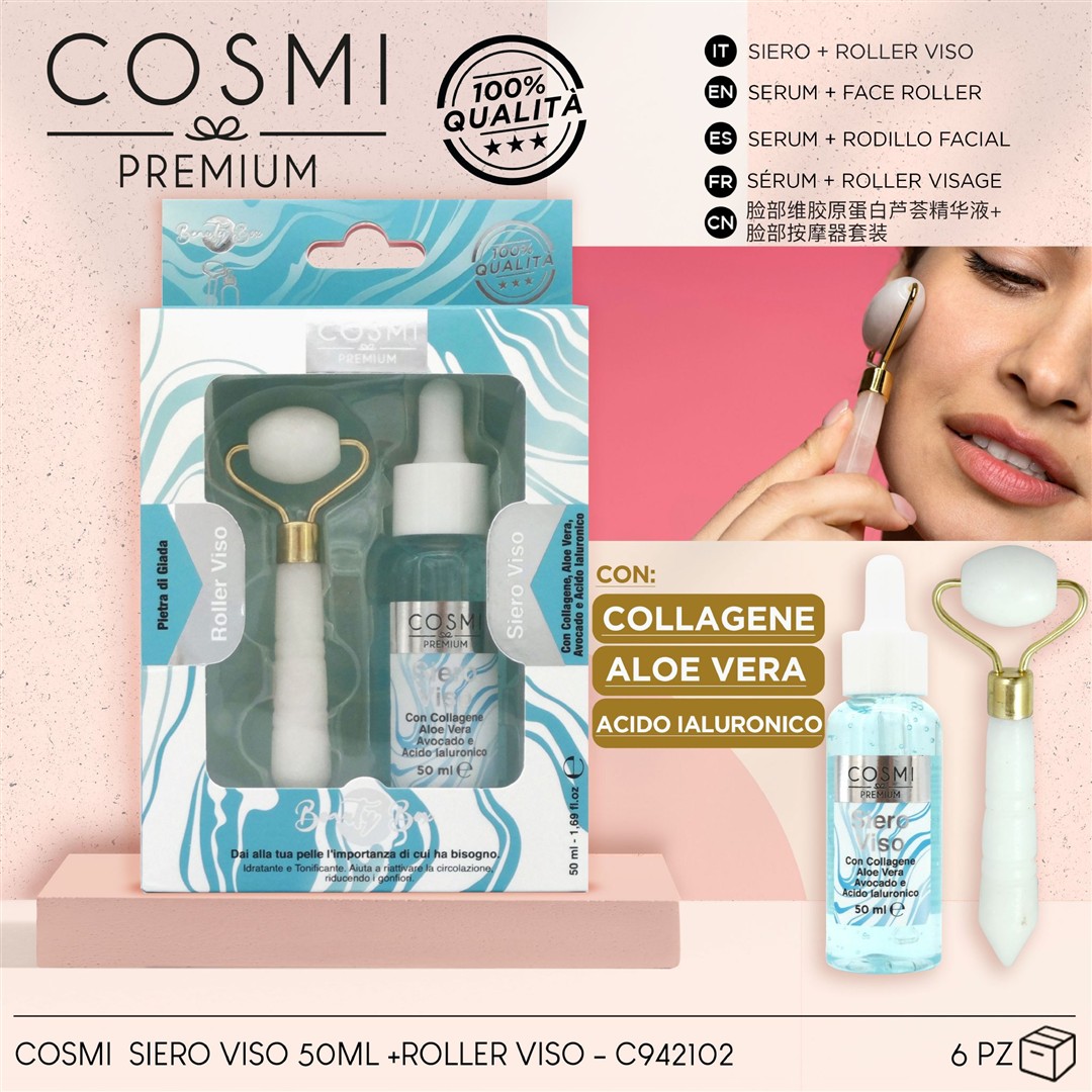 36076 8053285020036 1004486 COSMI siero viso con rullo collagene e acido ialuronico cosmi