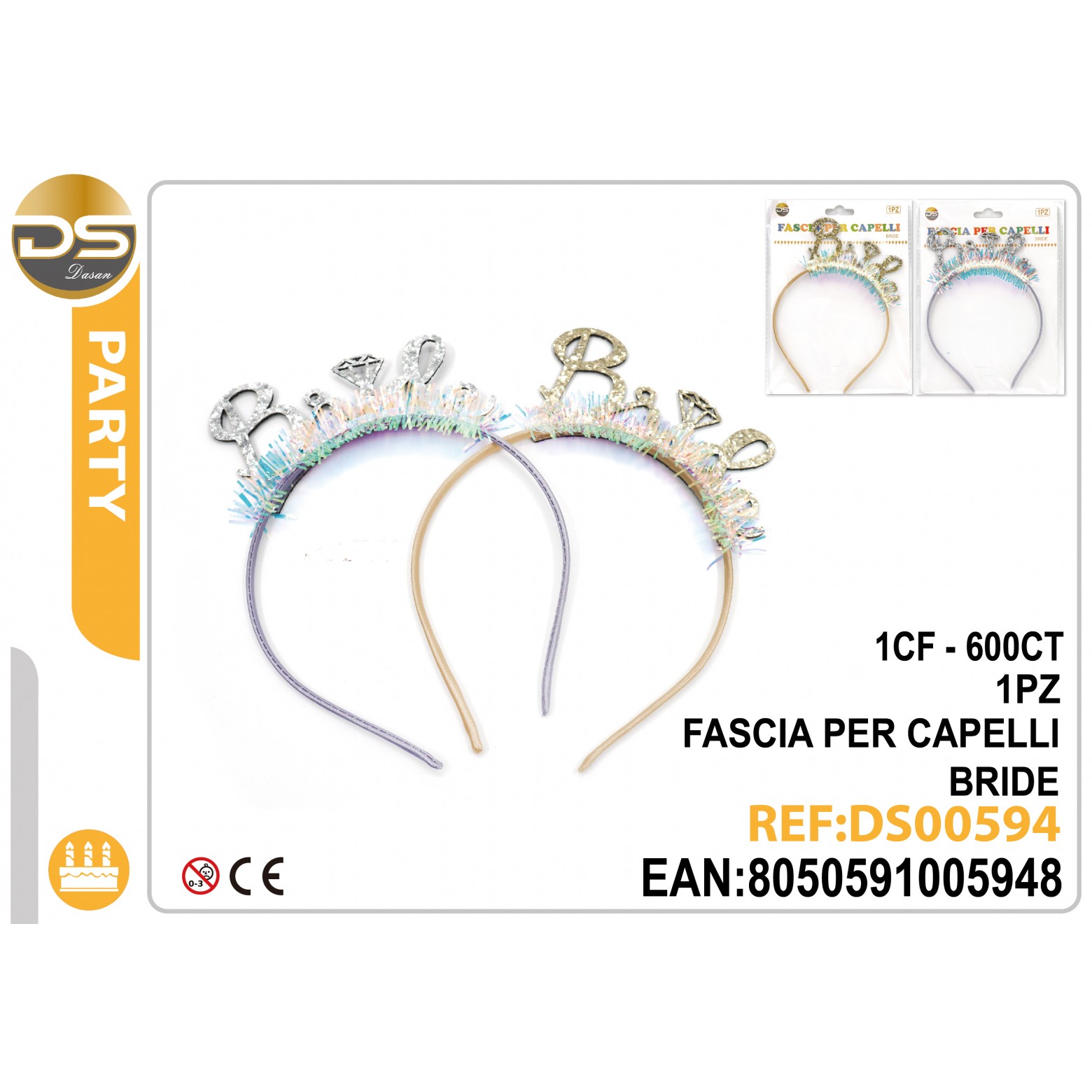 36502 8050591005948 DS00594 frontino per capelli team bride