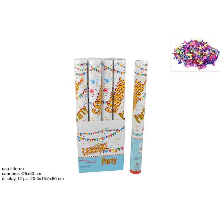 36617 8027501115981 DEV19002611 tubo spara coriandoli 50cm per uso interno