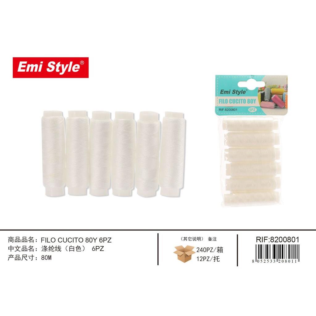 37272 8052533208011 8200801 EMI FILO DA CUCITO 80Y 6PZ BIANCO