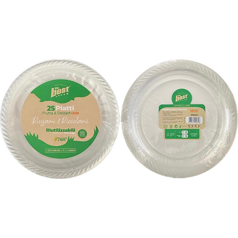37665 8053670580398 206355 VISCIO the best piatti dessert riciclabili 25pz ø17cm bianco