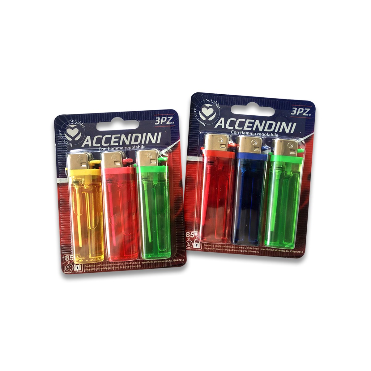 37841 8057502404319 40431 set 3pz accendini in blister vari colori