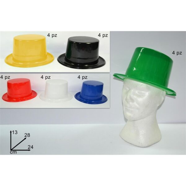 37973 8033113372537 RO005706 carnevale cappello party cilindro t.unita col.ass.cm.h12