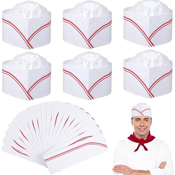 37986 8057014921366 CAP-CUOCO abbigliamento professionale cappello cuoco regolabile di carta crespa