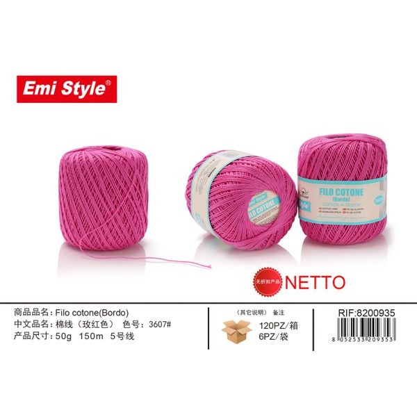 38053 8052533209353 8200935 EMI emi gomitolo di cotone 50gr fuxia