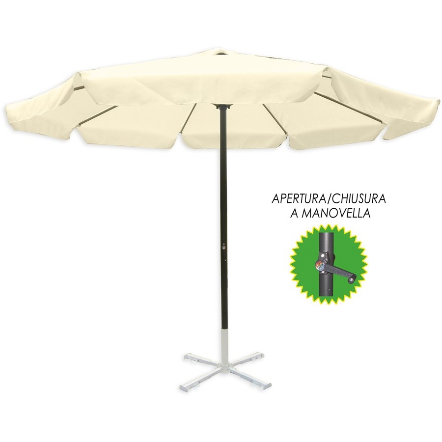 38920 8034116123133 1612313 SAIS ombrellone giardino tondo ø300cm ecru