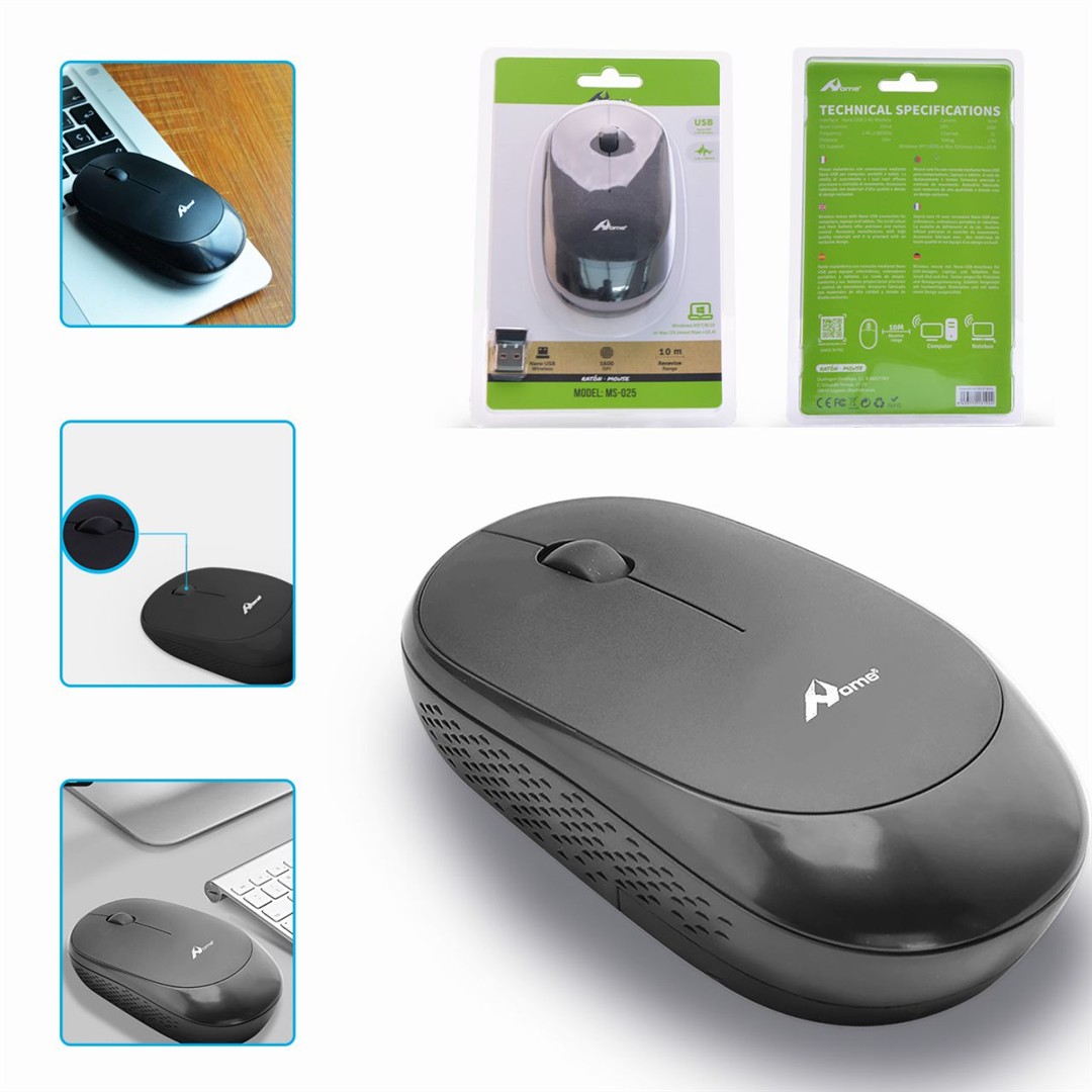 39081 8433772131931 WX-22C10 mouse ottico wireless nero ms-025